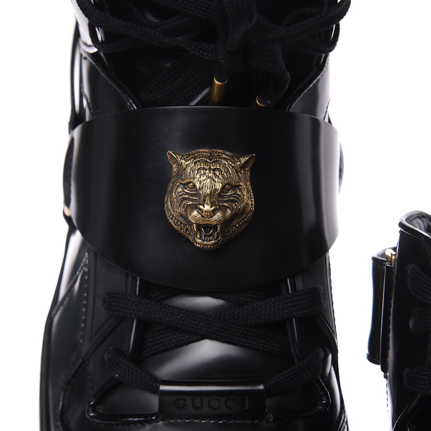 Calfskin Mens High Top Tiger Sneakers 10 Black