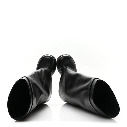 Givenchy Grained Calfskin Shark Lock Biker Knee Boots 39 Black 2 of 8