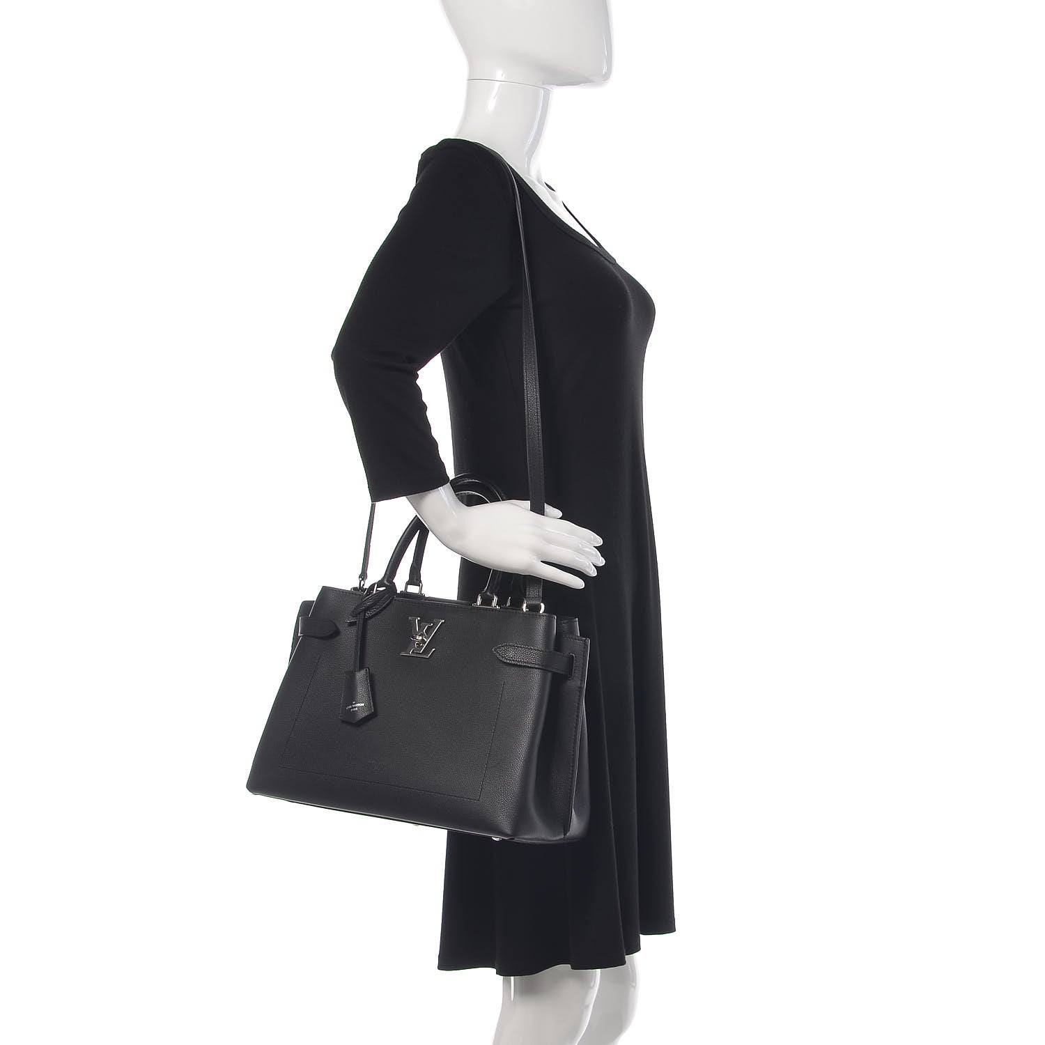 Louis Vuitton Calfskin Lockme Day Black 2 of 9