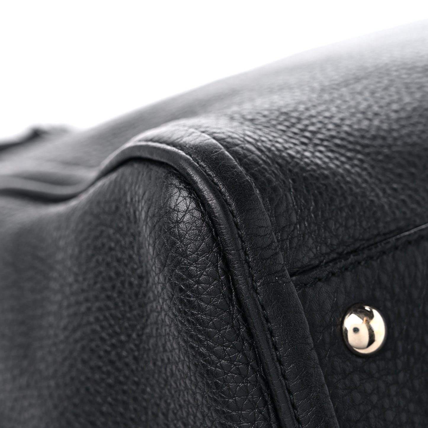 Pebbled Calfskin Medium Soho Shoulder Bag Black