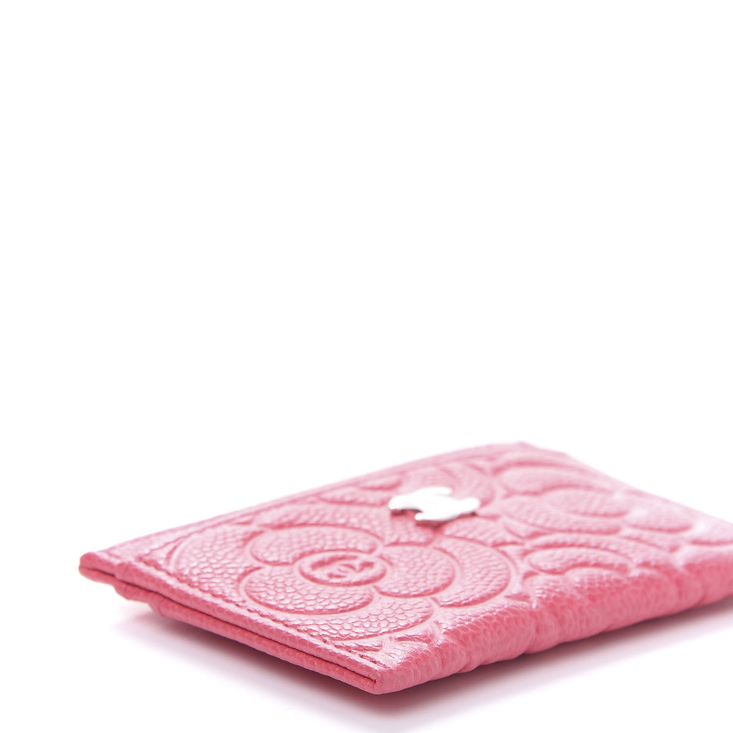 Chanel Caviar Camellia Embossed Card Holder Pink 6 of 11
