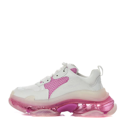 Balenciaga Fabric Mesh Clear Sole Womens Triple S Sneakers 38 White Pink 1 of 8