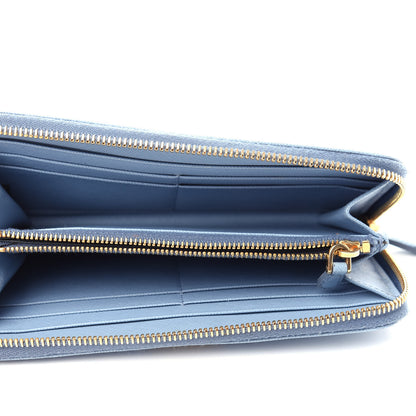 Prada Saffiano Metal Zip Around Wallet Astrale 5 of 10