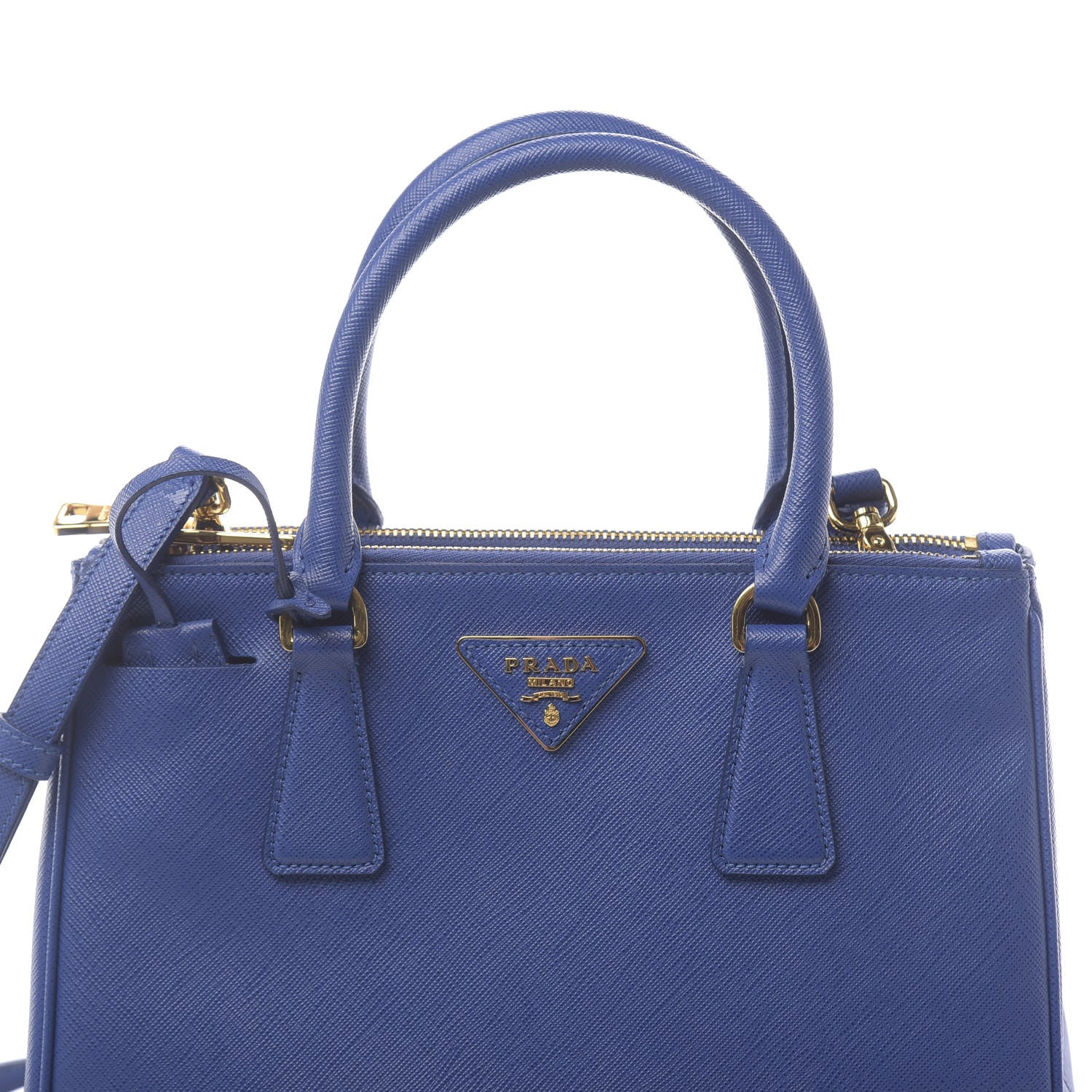 Prada Saffiano Mini Galleria Double Zip Tote Bleuette 10 of 13