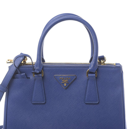 Prada Saffiano Mini Galleria Double Zip Tote Bleuette 10 of 13