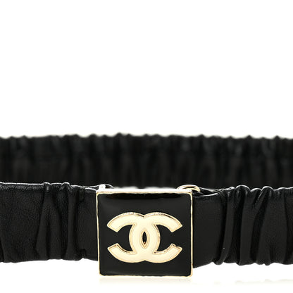 Chanel Lambskin Ruched CC Belt 75 30 Black 3 of 5