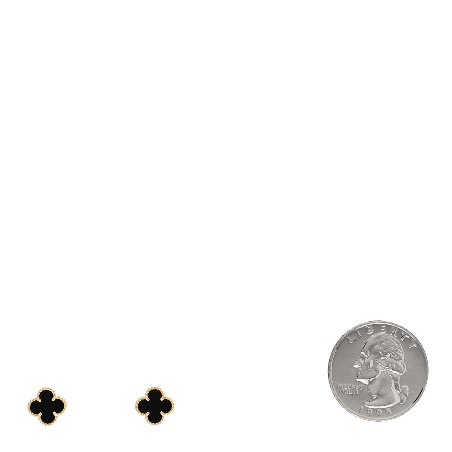18K Yellow Gold Black Onyx Sweet Alhambra Earrings