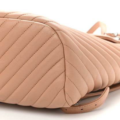 Chanel Calfskin Chevron Quilted Small Urban Spirit Backpack Beige 6 of 12