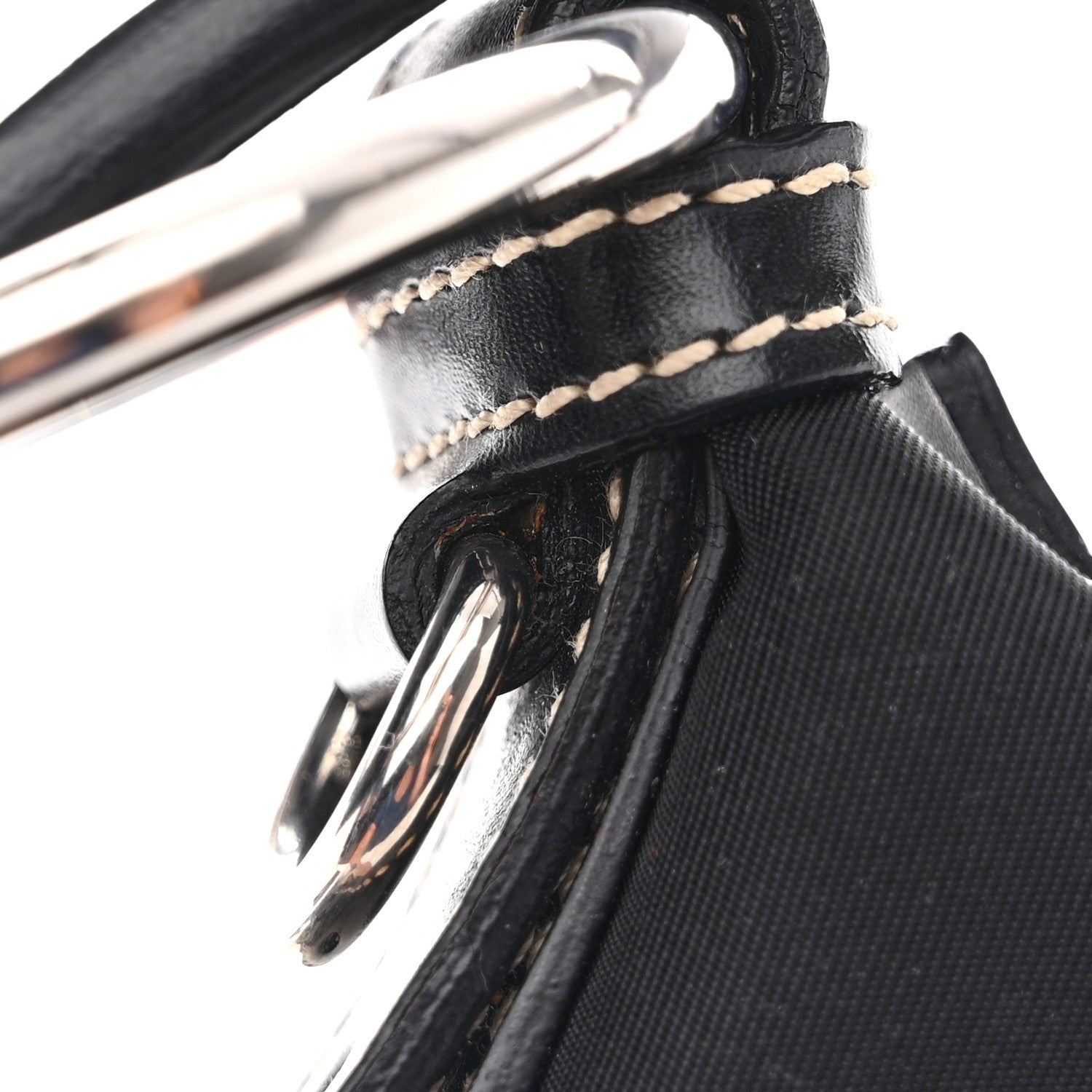 Prada Tessuto Nylon Saffiano Hobo Black 11 of 12