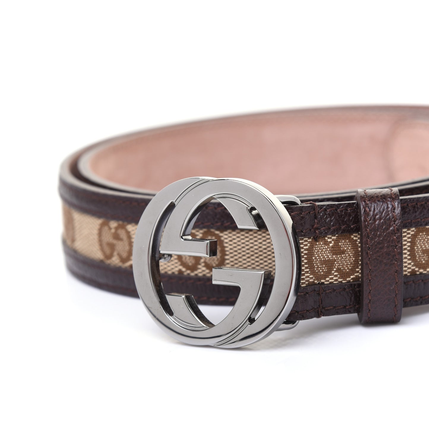 Monogram Interlocking G Belt 95 38 Dark Brown