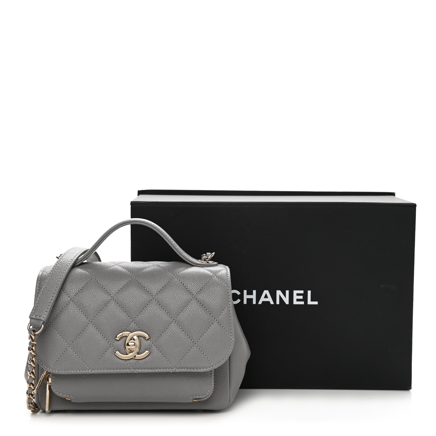 Chanel Caviar Quilted Small Business Affinity Flap Grey 11 of 11