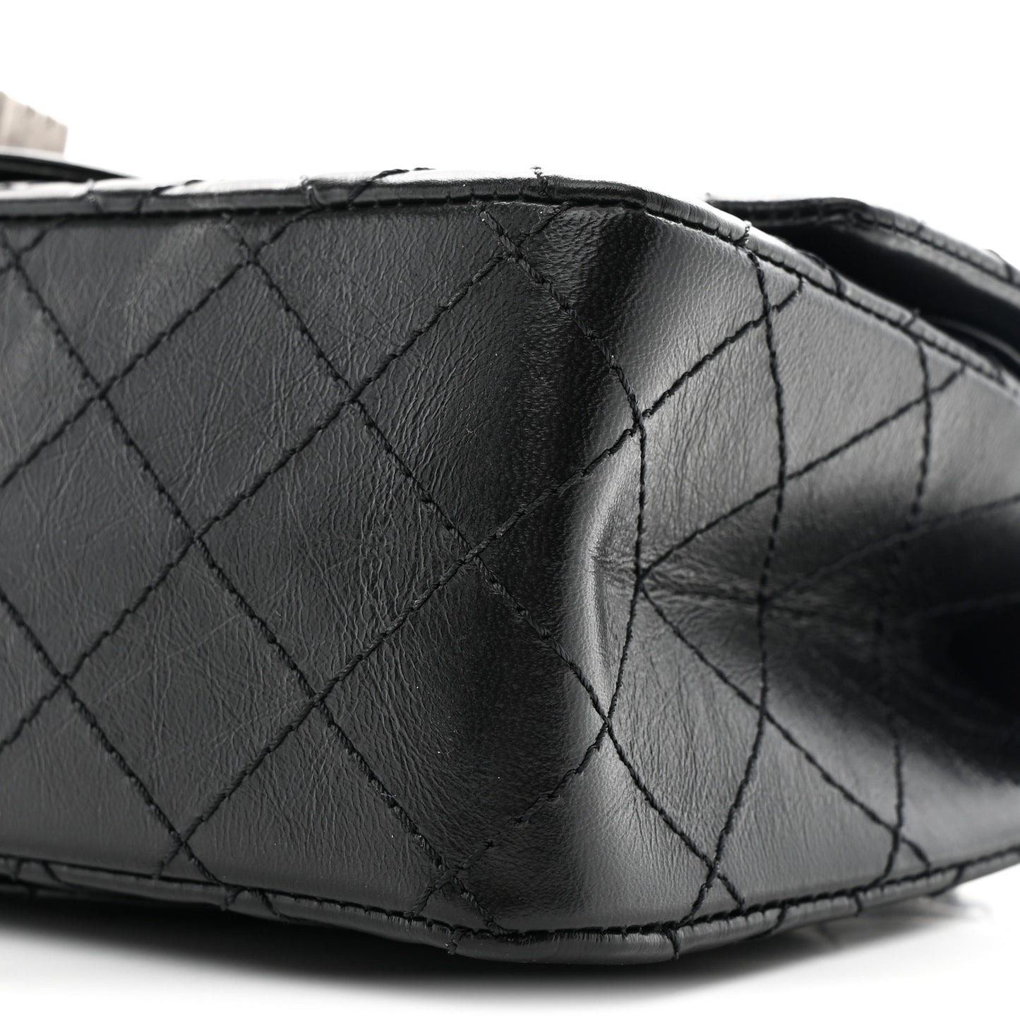Aged Calfskin Quilted 2.55 Reissue 225 Flap Black