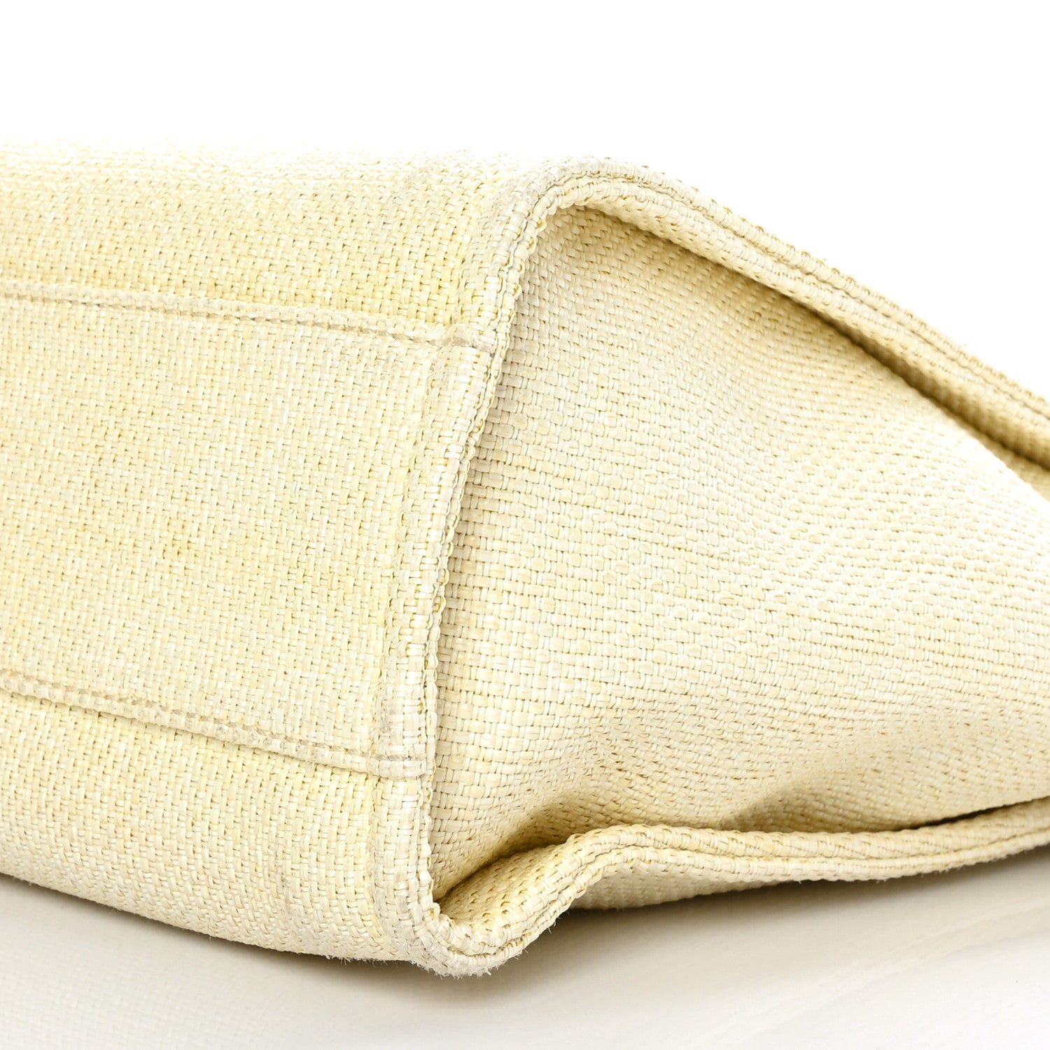 Chanel Woven Straw Raffia Small Deauville Tote Yellow 10 of 11