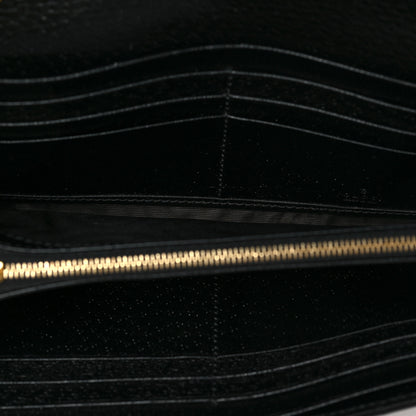 Gucci Jacquard Black Denim GG Monogram Textured Dollar Calfskin Jackie 1961 Chain Wallet Black Ivory 5 of 6