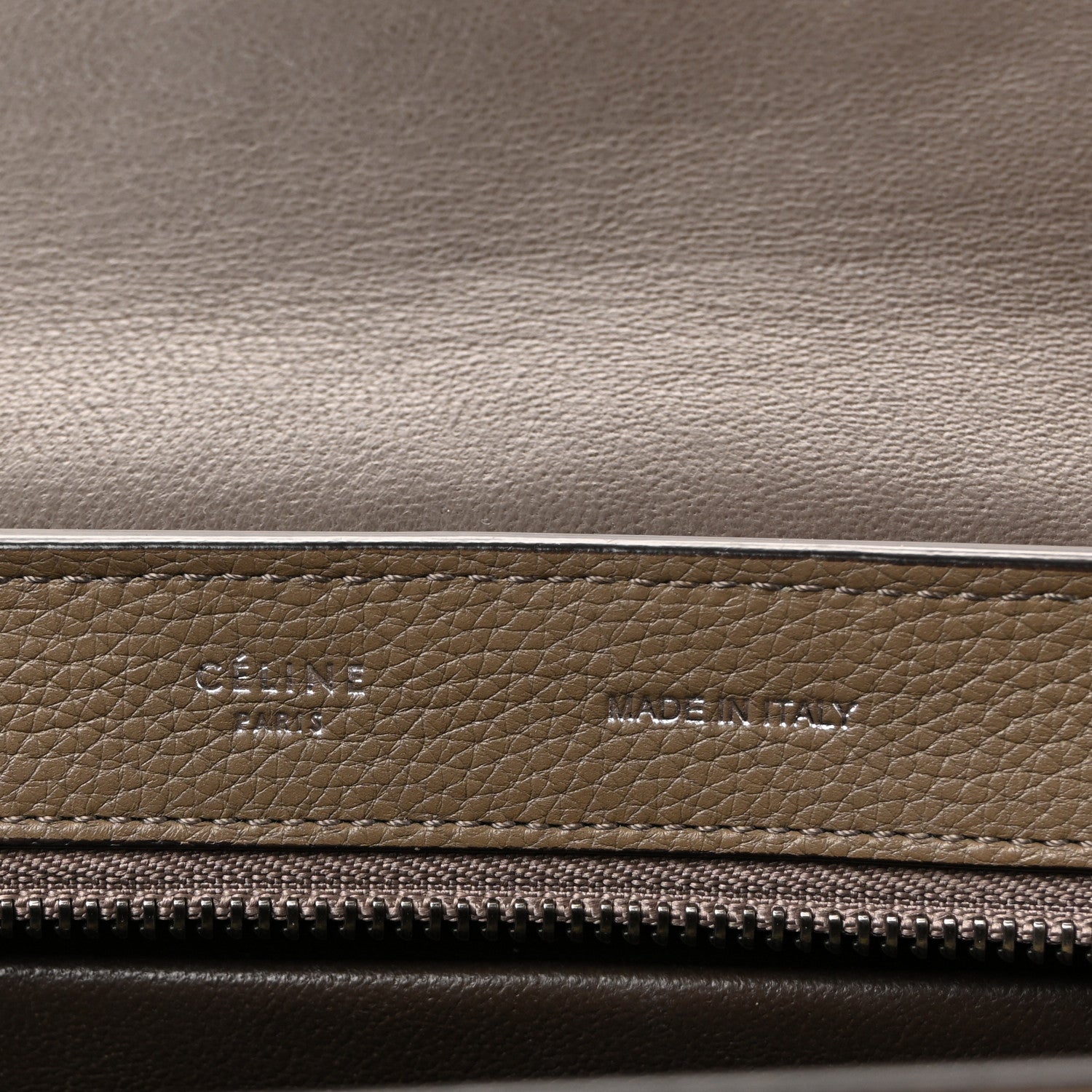 Celine Drummed Calfskin Suede Medium Trapeze Souris 6 of 9