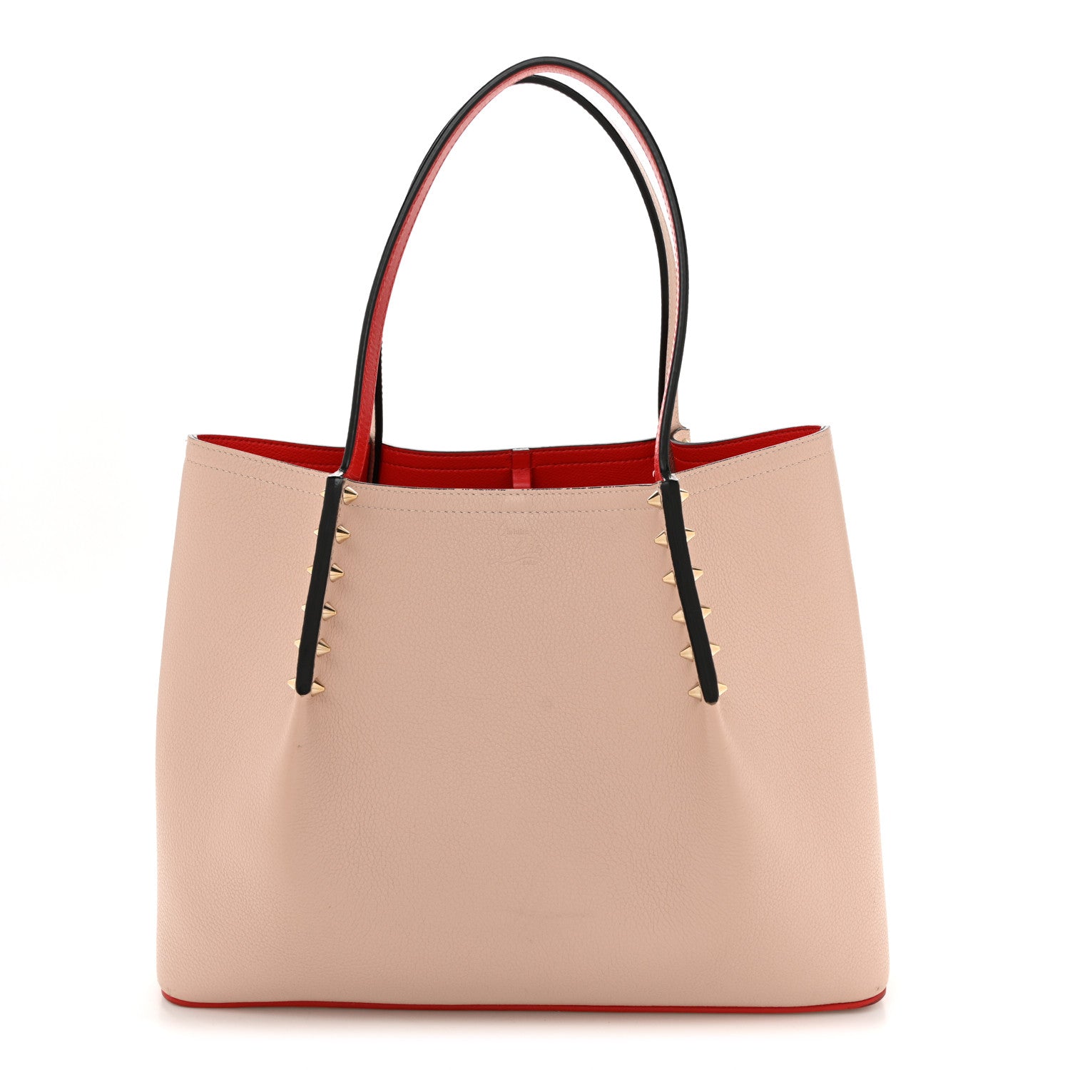 Christian Louboutin Calfskin Spiked Small Cabarock Shopper Tote Rose De Chine 1 of 10