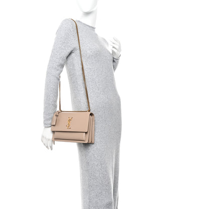 Saint Laurent Calfskin Medium Monogram Sunset Dark Beige 2 of 12