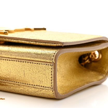 Saint Laurent Metallic Calfskin Small Classic Monogram Kate Tassel Satchel Gold 10 of 12