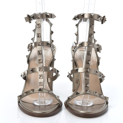 Valentino Garavani Metallic Calfskin Rockstud 90mm City Sandals 40 Skin 3 of 9