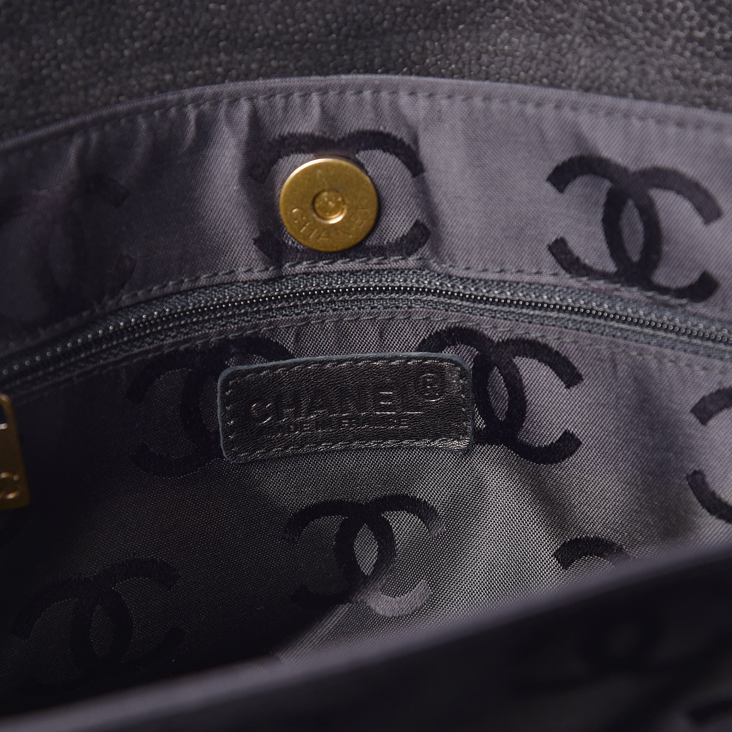 Chanel Suede Stitched Shoulder Bag Black 6 of 9