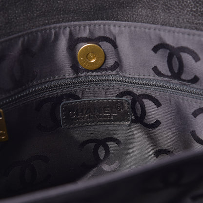 Chanel Suede Stitched Shoulder Bag Black 6 of 9