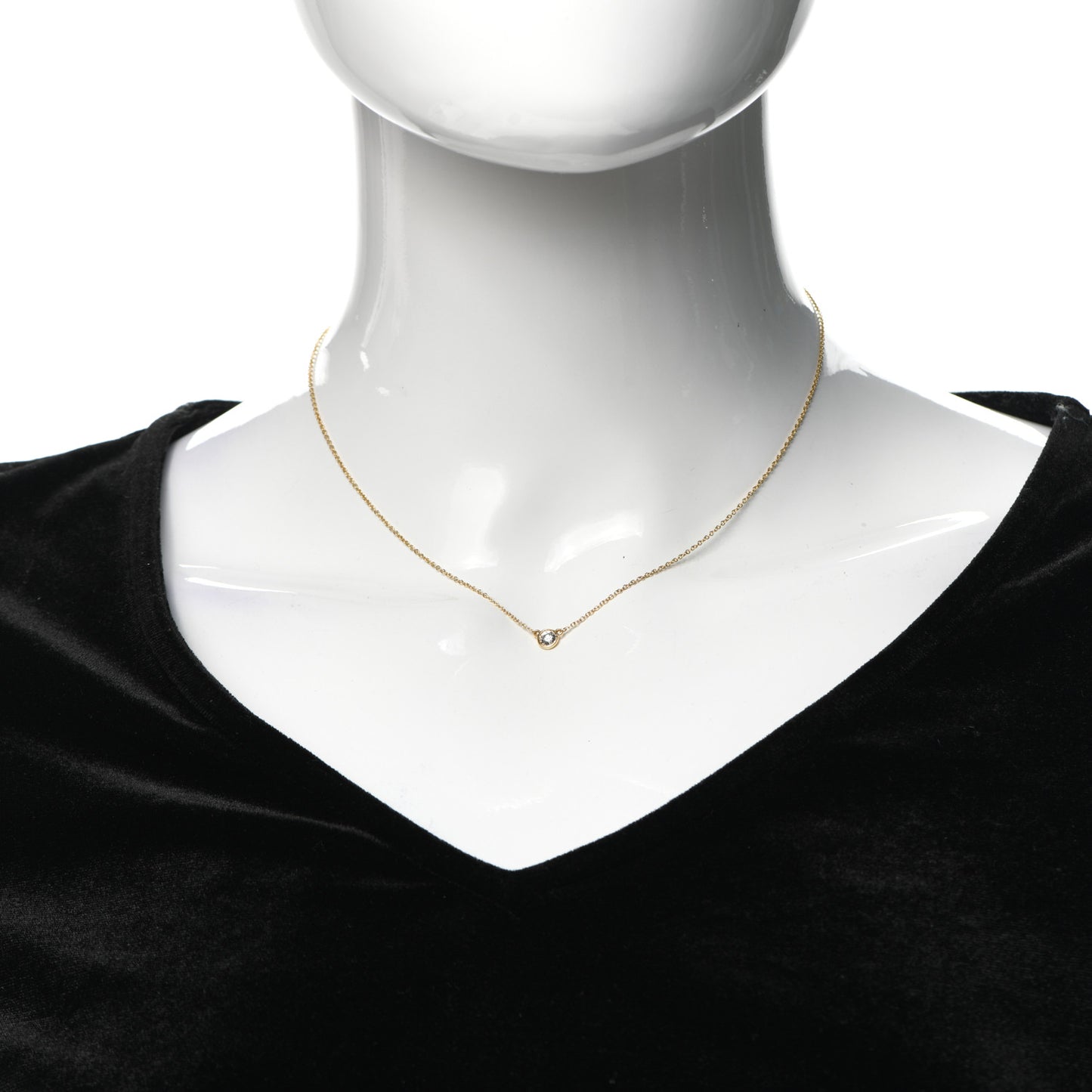 18K Yellow Gold Diamond .15ct Elsa Peretti Diamonds by the Yard Pendant Necklace