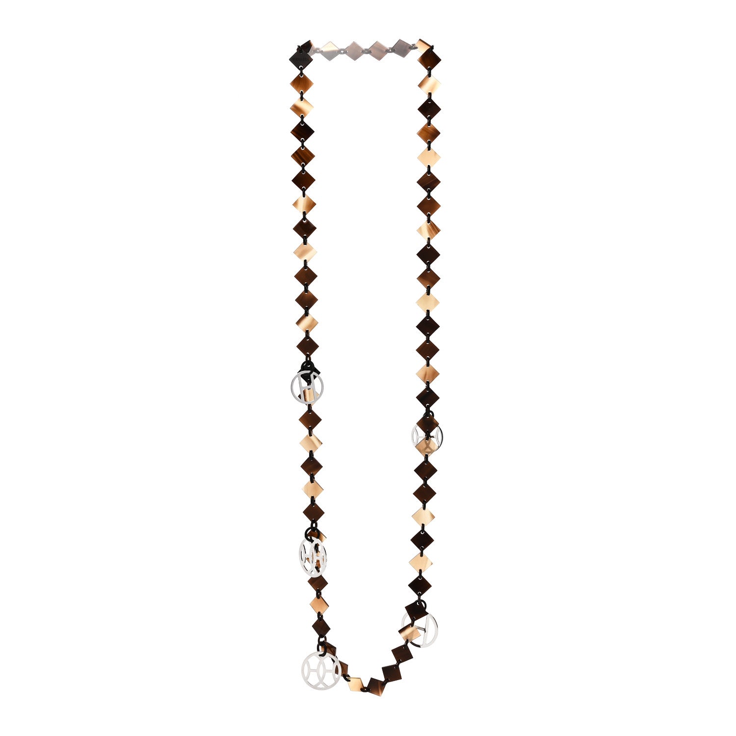 Hermes Buffalo Horn Sterling Silver Lena Necklace 3 of 5