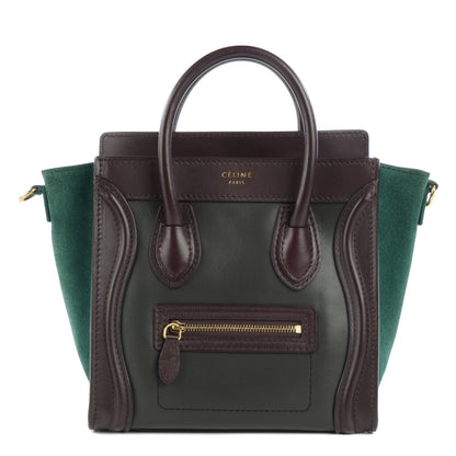 Celine Smooth Calfskin Suede Nano Tri-Color Luggage Burgundy 1 of 8