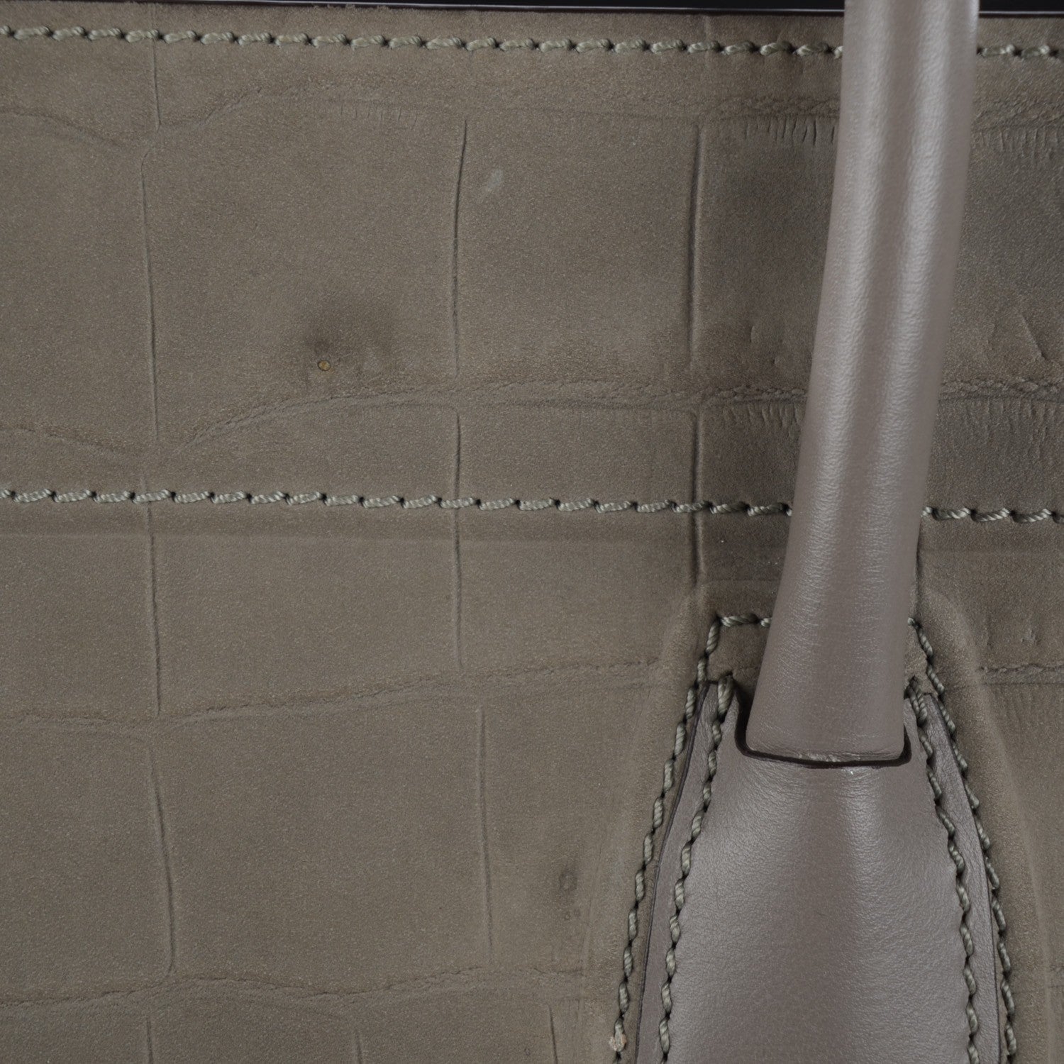 Celine Crocodile Embossed Nubuck Large Phantom Luggage Grey 8 of 10