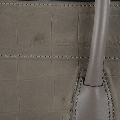 Celine Crocodile Embossed Nubuck Large Phantom Luggage Grey 8 of 10