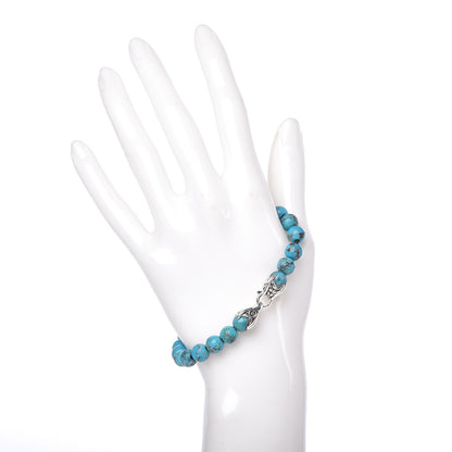 David Yurman Sterling Silver Turquoise 8mm Spiritual Beads Bracelet 2 of 4