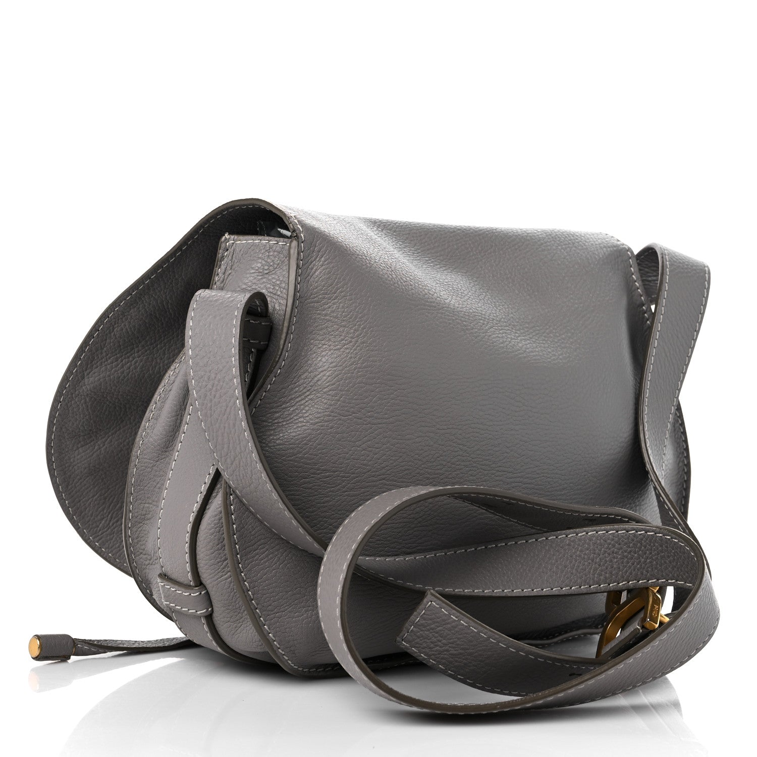 Chloe Calfskin Medium Marcie Round Crossbody Bag Cashmere Grey 3 of 11