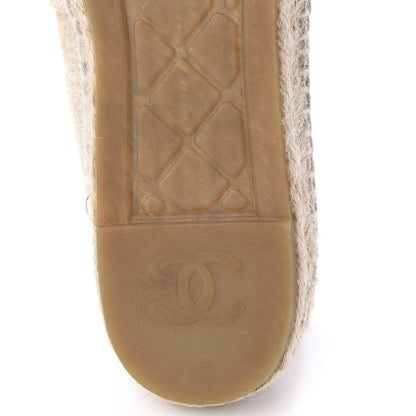 Chanel Toile Sequin CC Espadrilles 41 Beige Black 11 of 13