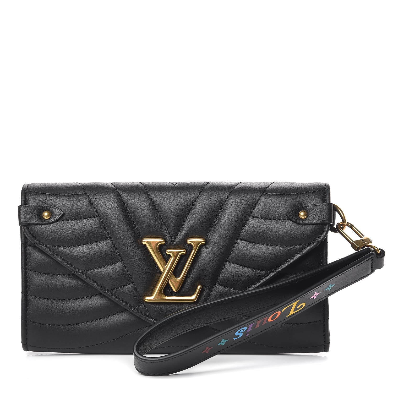 Louis Vuitton Calfskin New Wave Long Wallet Black 1 of 12