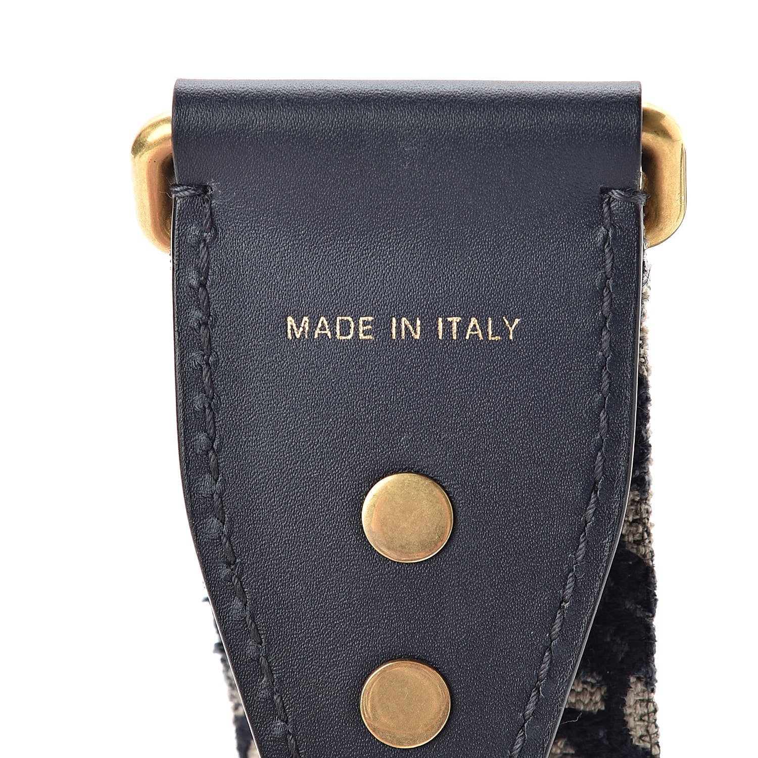 Christian Dior Oblique Studded Shoulder Strap Blue 4 of 5
