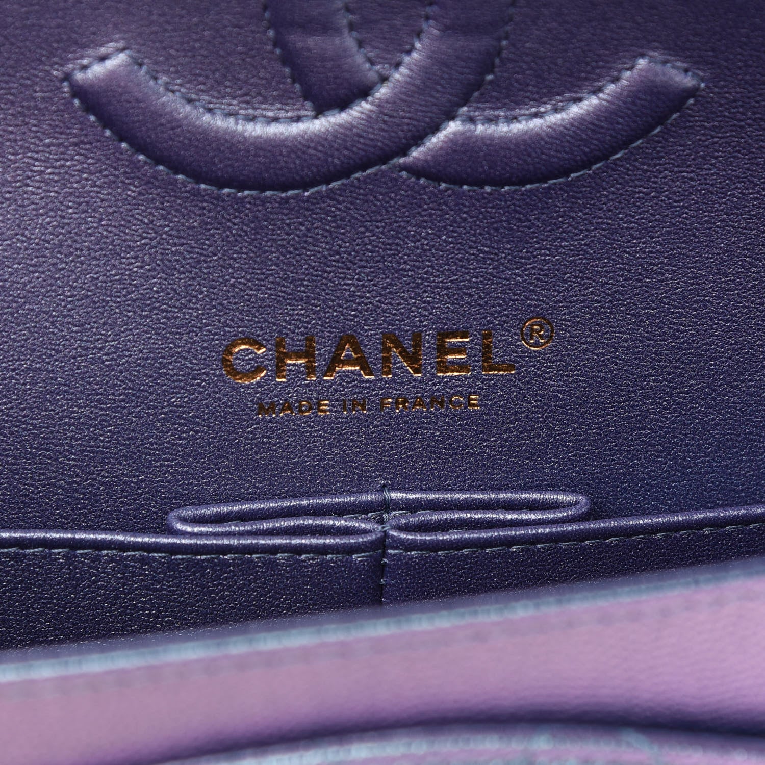 Chanel Iridescent Caviar Quilted Medium Double Flap Dark Blue 6 of 9