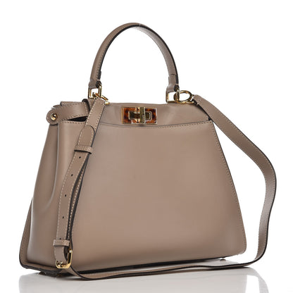 Fendi Vitello Seta Plexiglass Tortoise Medium Peekaboo Iconic Satchel Tortora 3 of 9