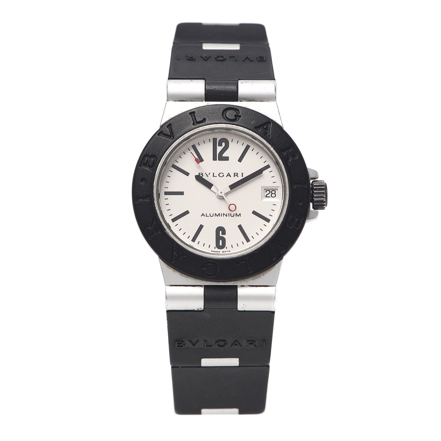 Bulgari Aluminum Rubber 32mm Diagono Quartz Watch 1 of 5
