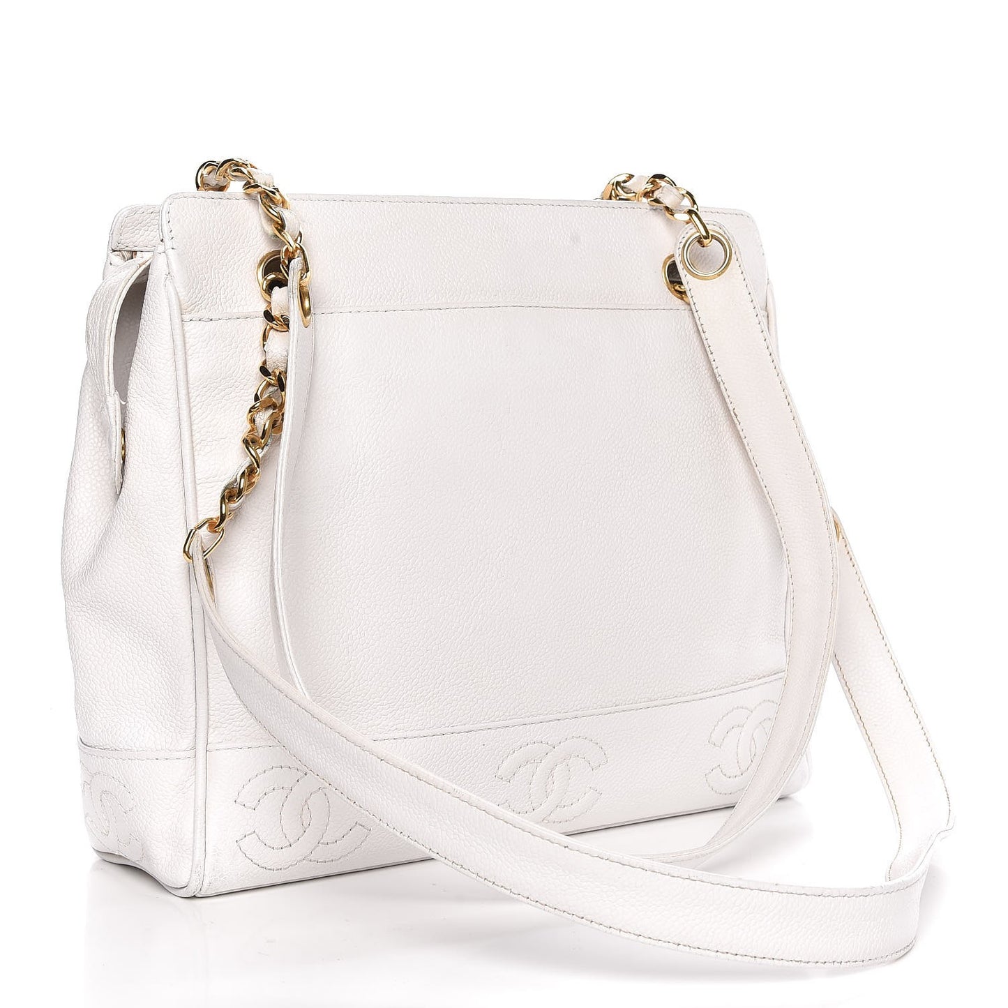 Caviar CC Shoulder Bag White