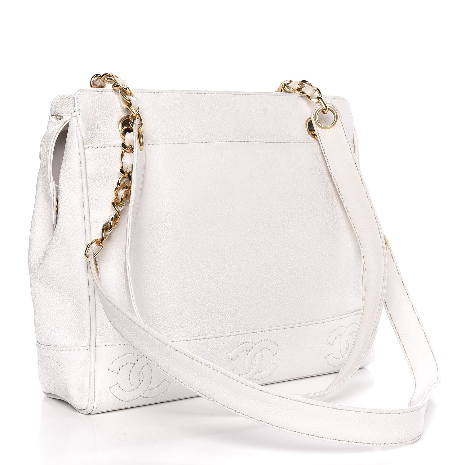 Chanel Caviar CC Shoulder Bag White 3 of 12