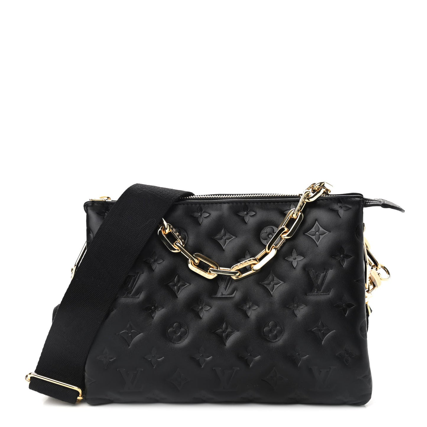 Lambskin Embossed Monogram Coussin PM Black