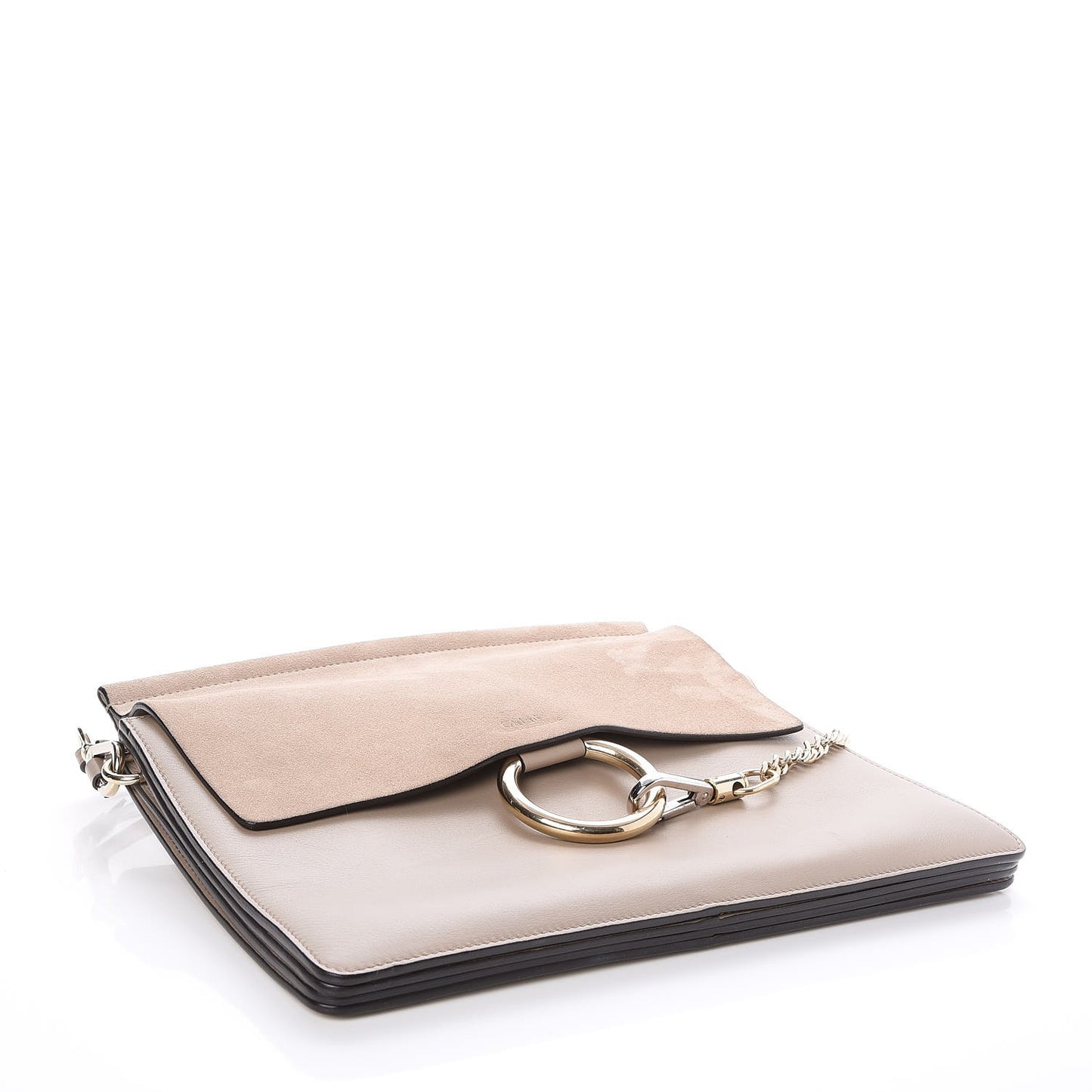 Calfskin Suede Medium Faye Shoulder Bag Motty Grey