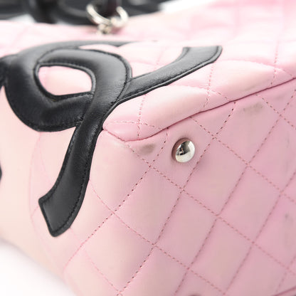 Chanel Calfskin Quilted Large Cambon Bowler Pink Black 9 of 17