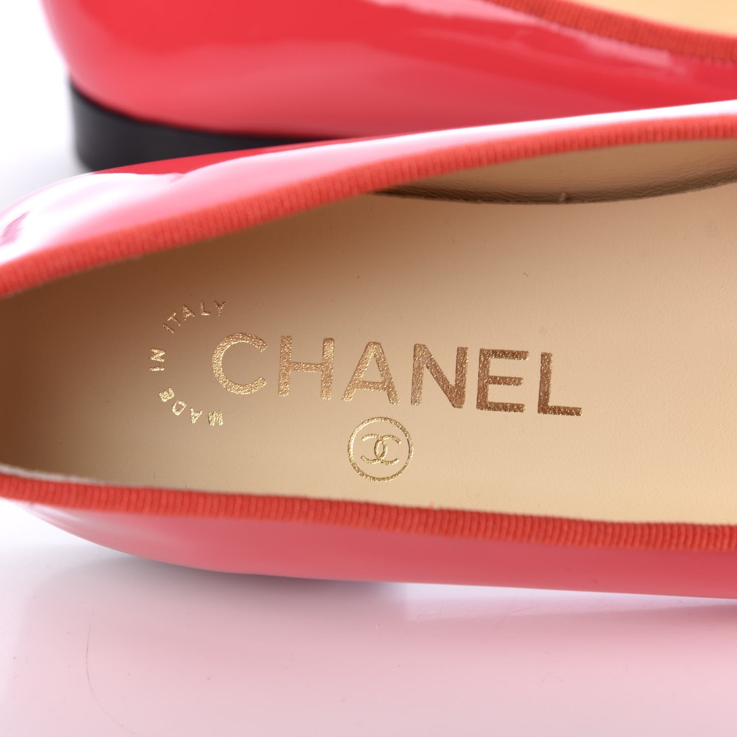 Chanel Patent Calfskin CC Cap Toe Ballerina Flats 36 Coral 7 of 10