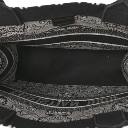Christian Dior Canvas Embroidered Medium Ornamental Cornely Effect Book Tote Black White 5 of 8