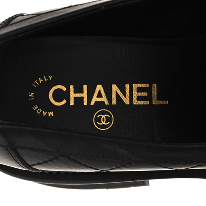 Chanel Calfskin Quilted CC Mocassin Loafers 39.5 Black 9 of 10