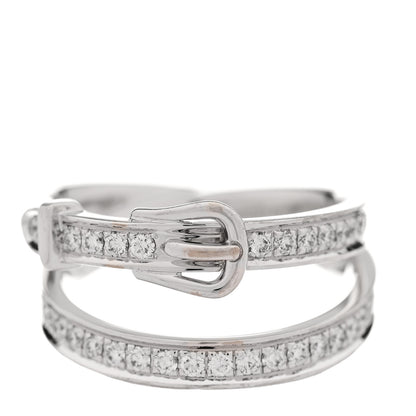 Hermes 18K White Gold Diamond MM Etriviere Ring 54 7 1 of 5