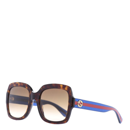 Gucci Oversize Square Web GG 0036S Sunglasses Tortoise 1 of 7