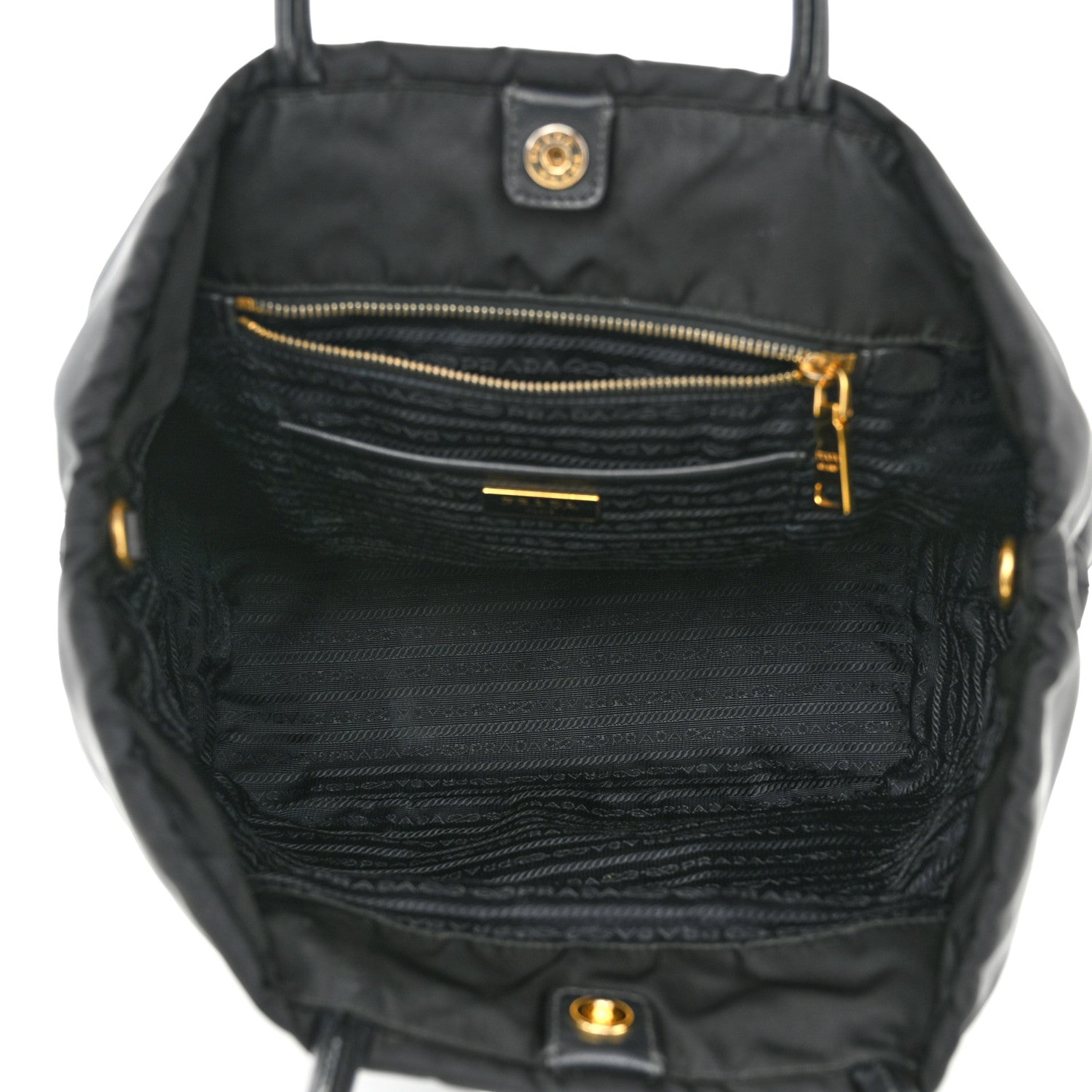 Prada Tessuto Nylon Saffiano Tote Black 5 of 14