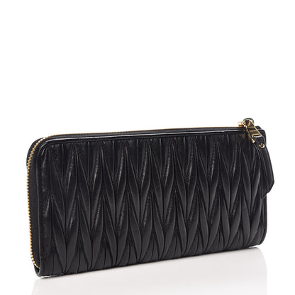 Miu Miu Nappa Matelasse Lux Zip Around Wallet Black 3 of 9